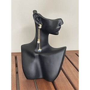 Star and planet asymmetric drop earrings